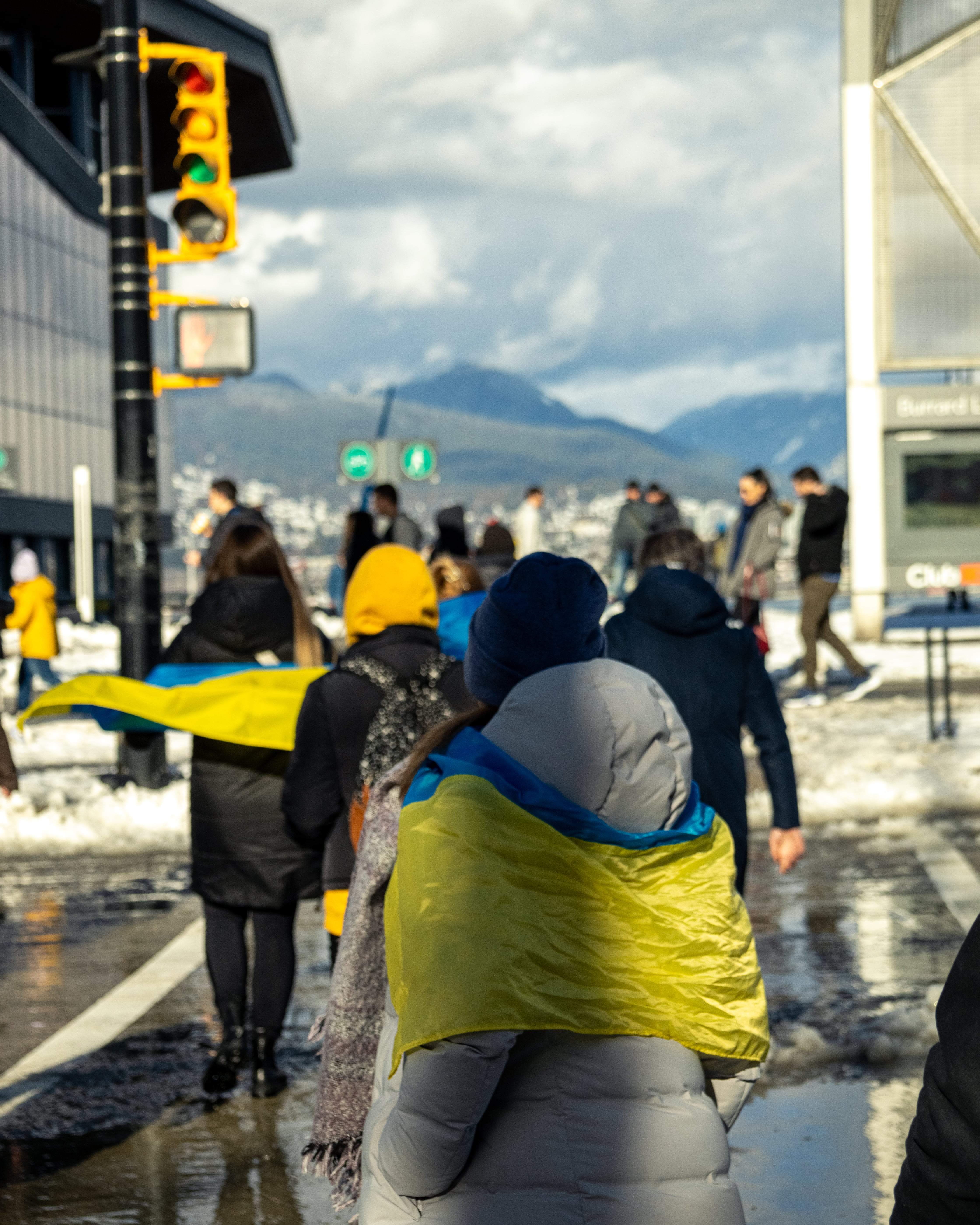 Rally in Vancouver on February 26th 2023 to support Ukraine