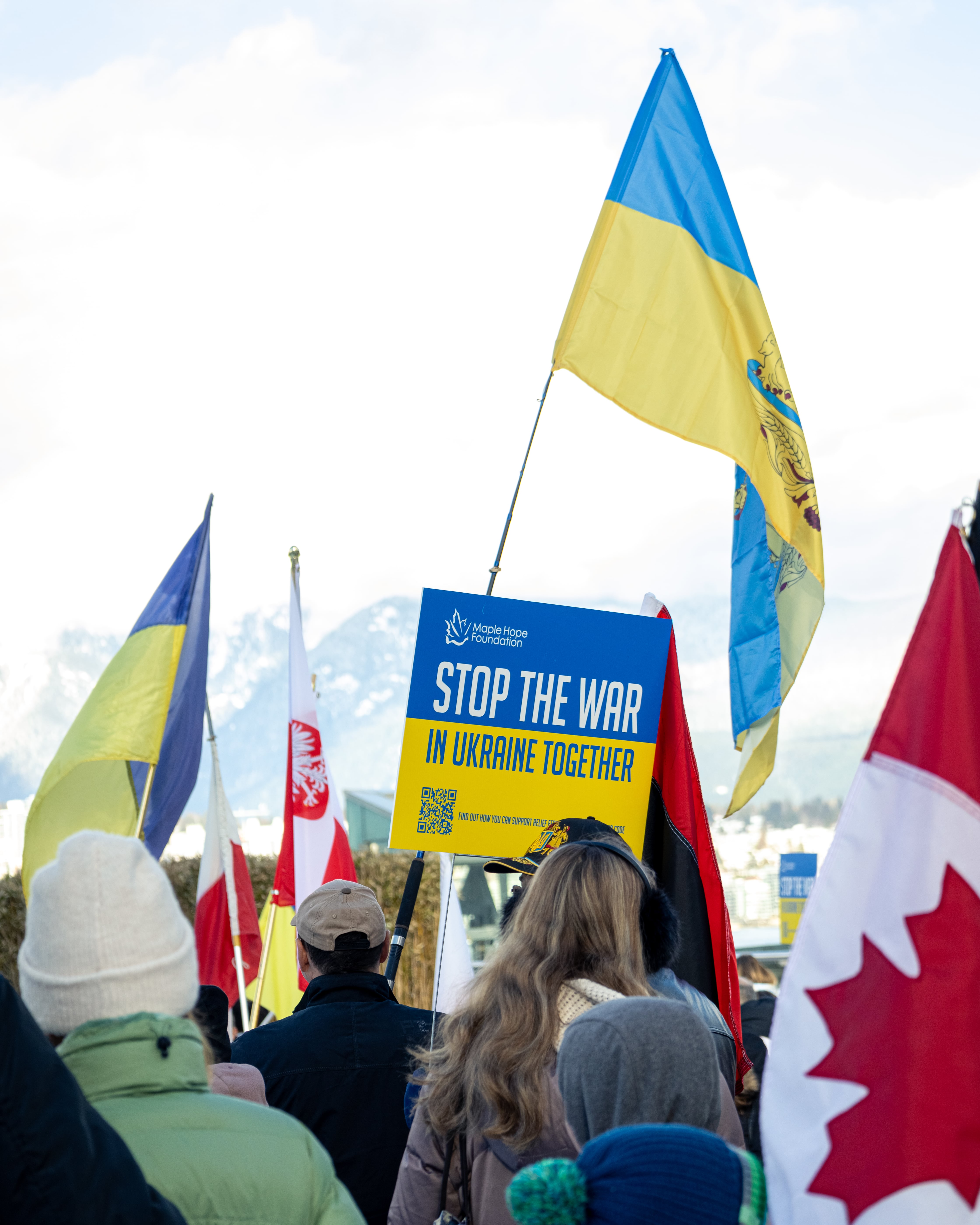 Rally in Vancouver on February 26th 2023 to support Ukraine