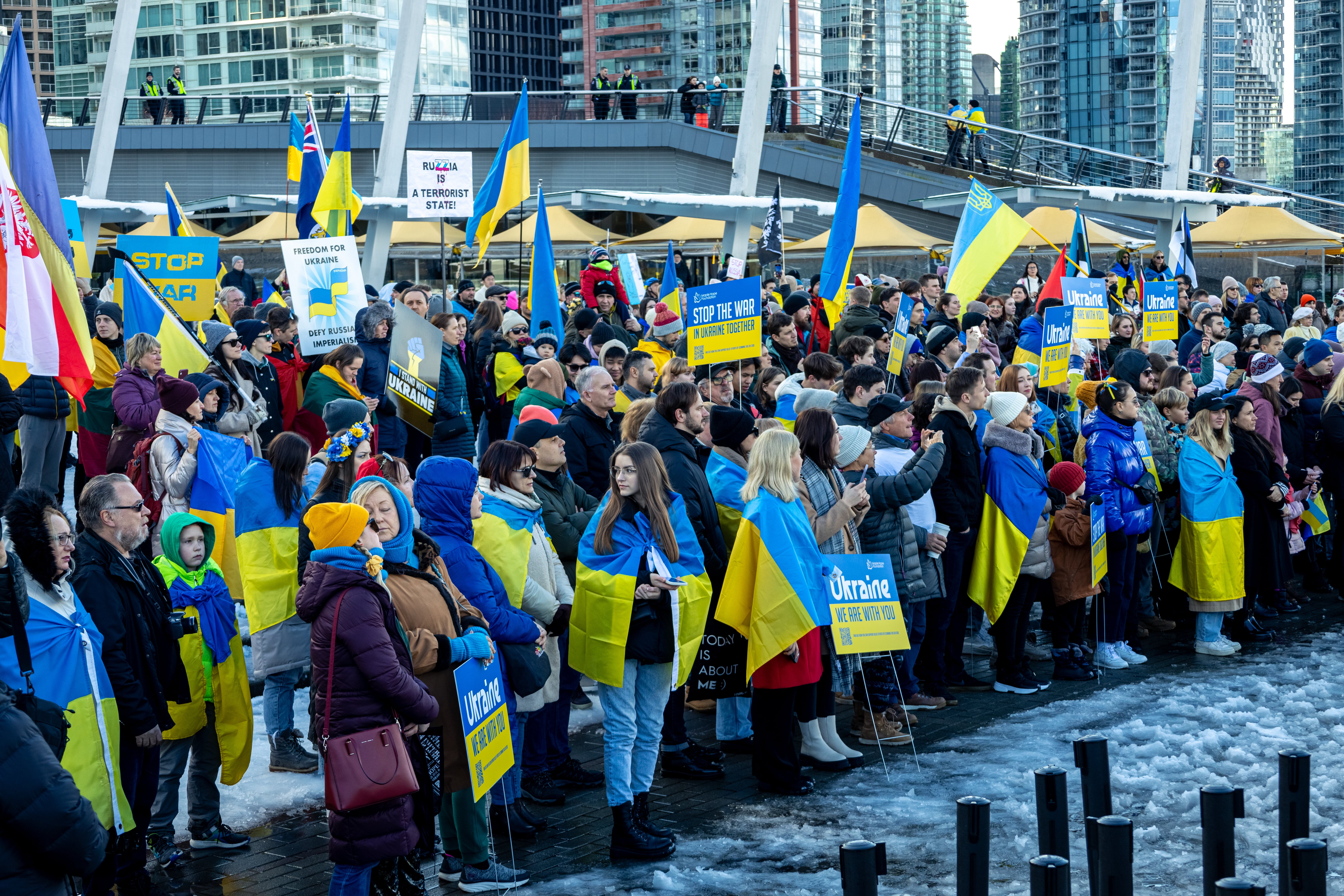 Rally in Vancouver on February 26th 2023 to support Ukraine