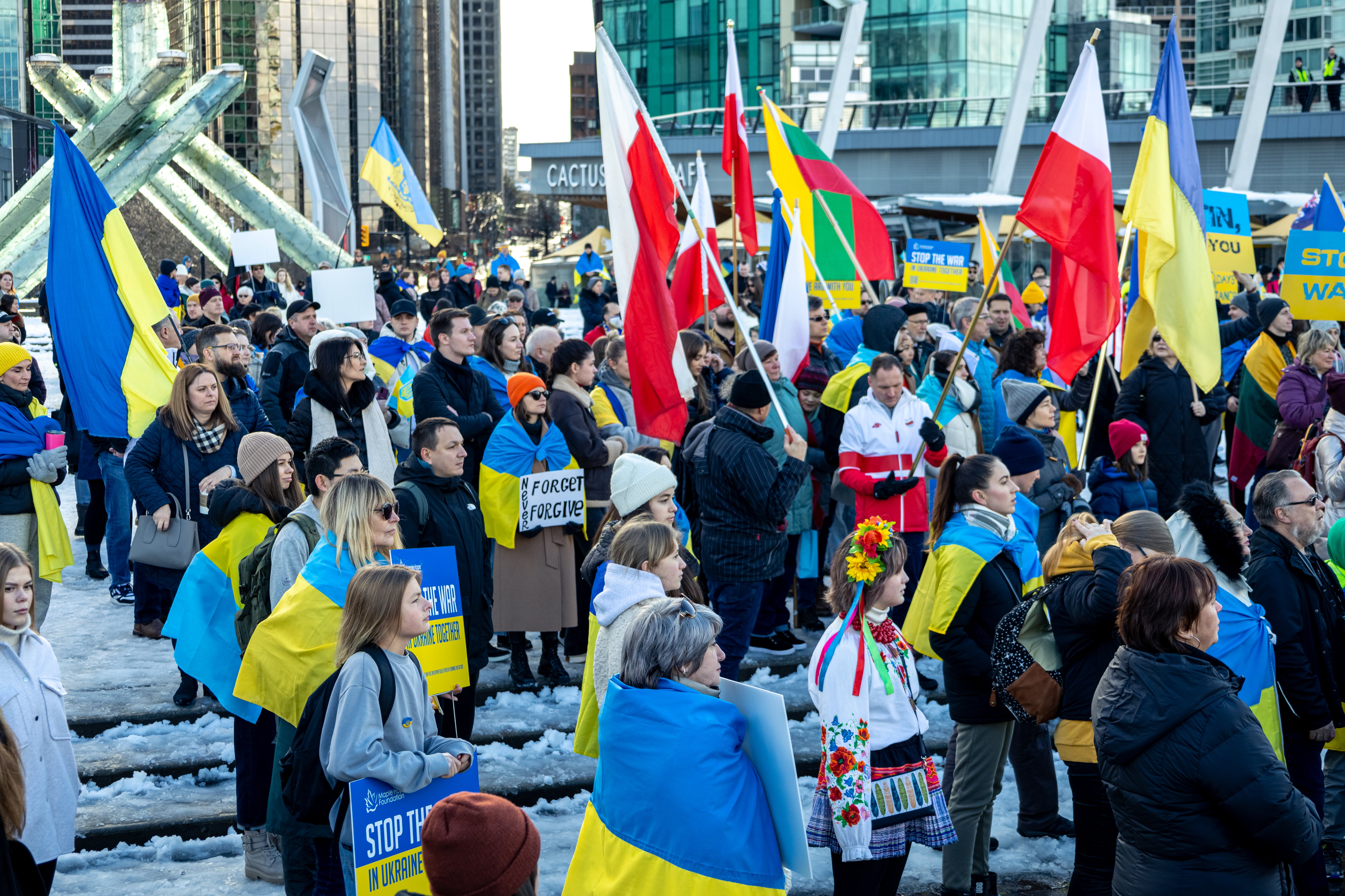 Rally in Vancouver on February 26th 2023 to support Ukraine