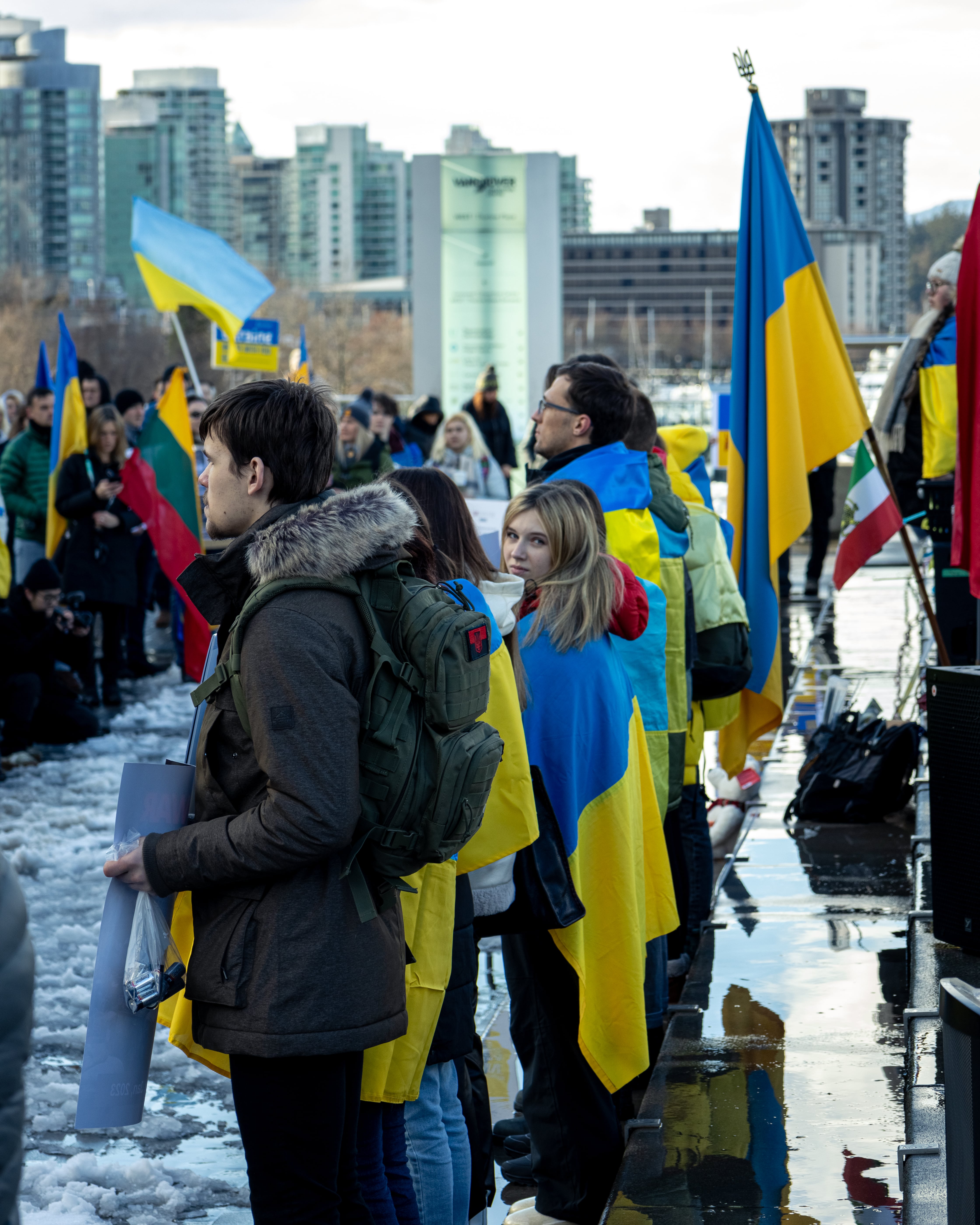 Rally in Vancouver on February 26th 2023 to support Ukraine